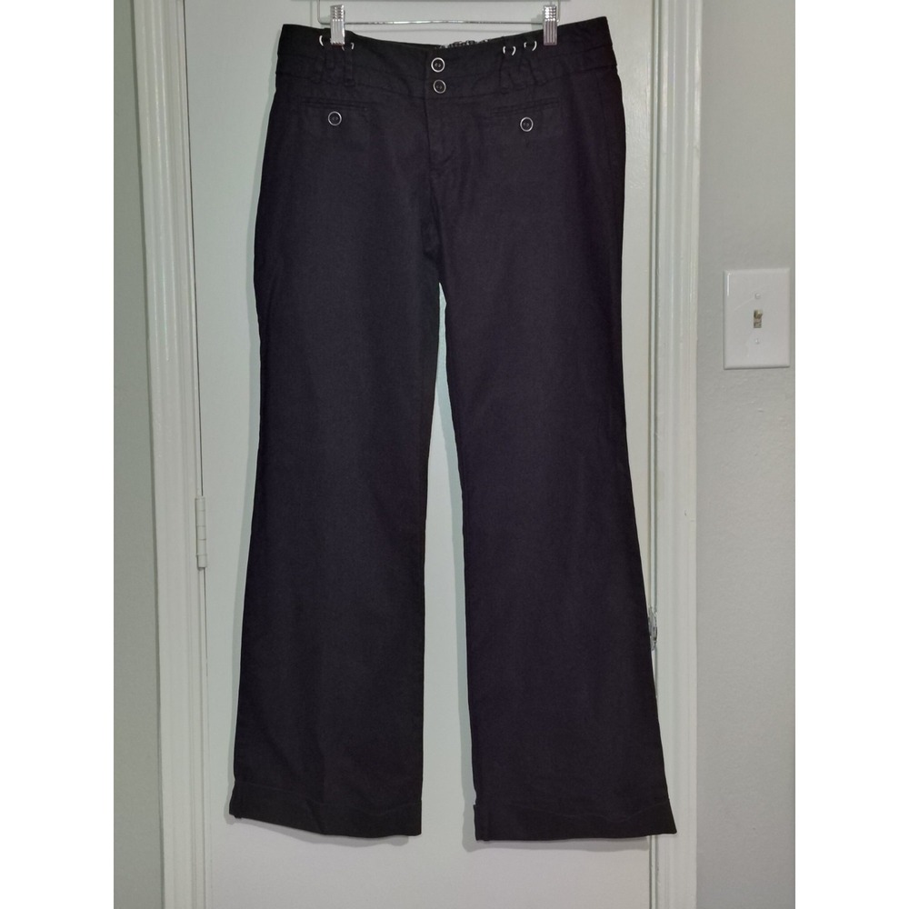 Daughters Of The Liberation Womens Black Cotton Chino‎ Pants Wide Leg Size 10